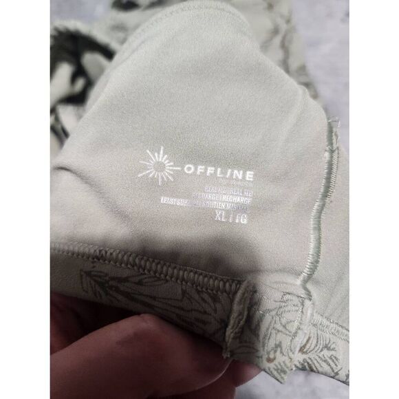 Offline by Aerie XL Real Me Recharge Racerback Sports Bra Green Floral - Picture 3 of 3